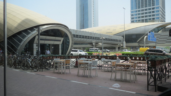 My walk along Sheikh Zayed Road. Outside of Emirates Towers Metro Station.