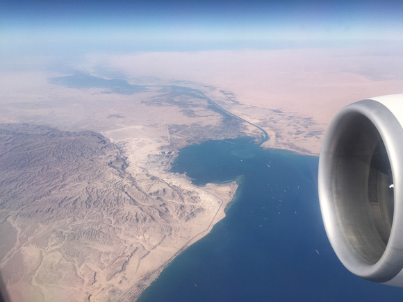 Flight to Madrid -  view of Egypt’s Sinai Peninsula